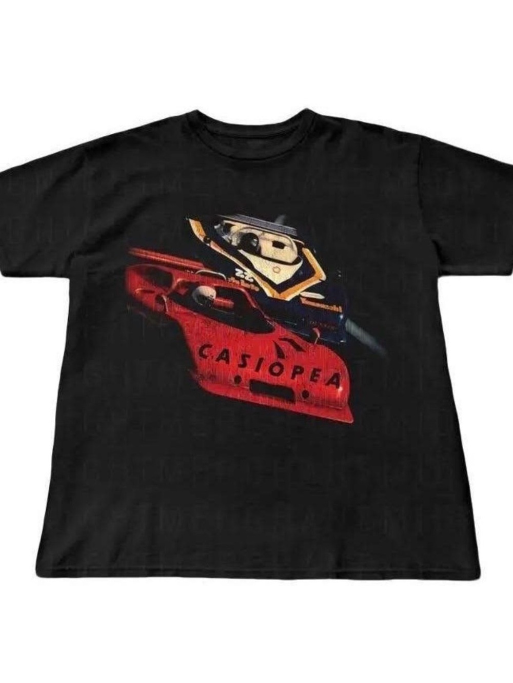 Casio Black Tee with Red & Yellow Racing Graphic
